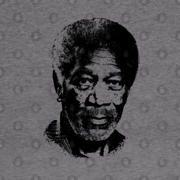 Morgan Freeman Portrait Black by phatvo